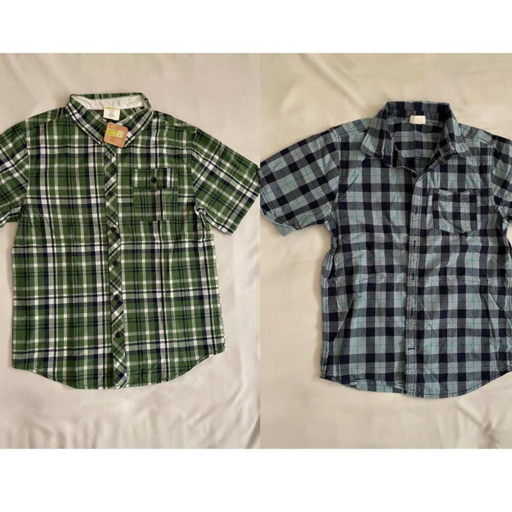 Crazy 8 Set of 2 Plaid Shirts Size 14